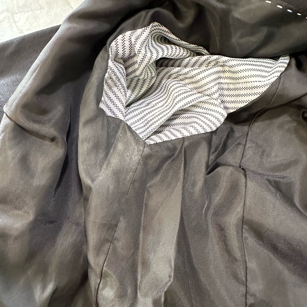 Euc $48 Merona Target Suit Coat Jacket Blazer Career Black Pockets Black 2 XS - Picture 6 of 10
